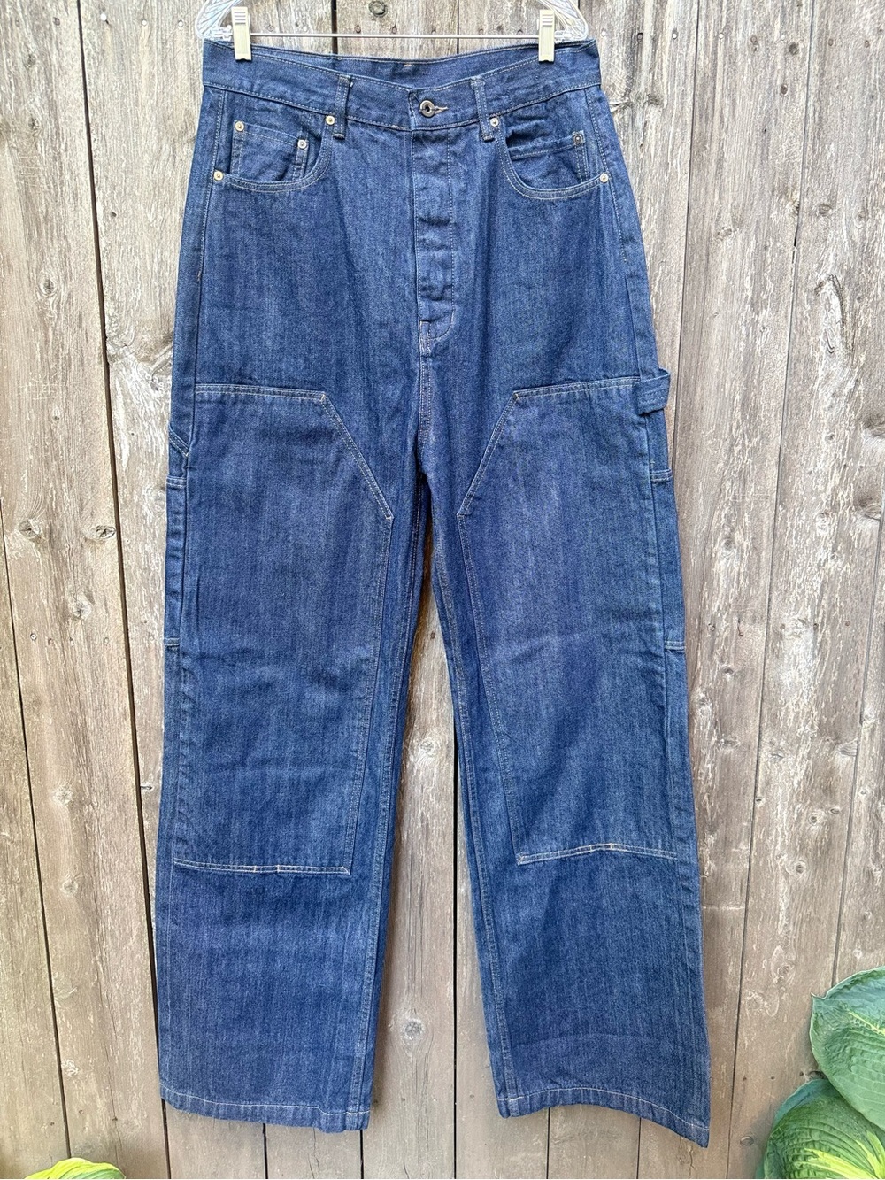 Rick Owens DRKSHDW Double Knee Geth Cut Jeans Indigo Blue Wide Leg 34 - Picture 3 of 10